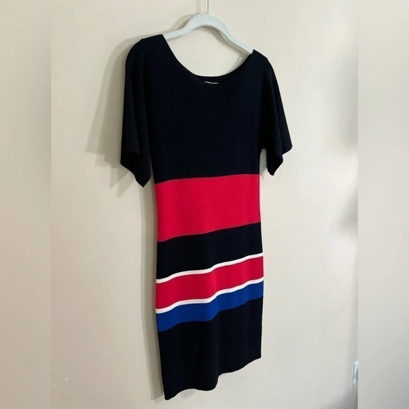 BANANA REPUBLIC Women's Black and Multicolored Colorblock Sweater Dress Size S - Picture 3 of 10